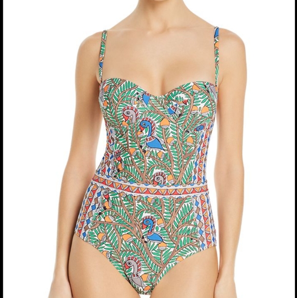 Tory Burch one piece tropical swimsuit with cups - Picture 1 of 6